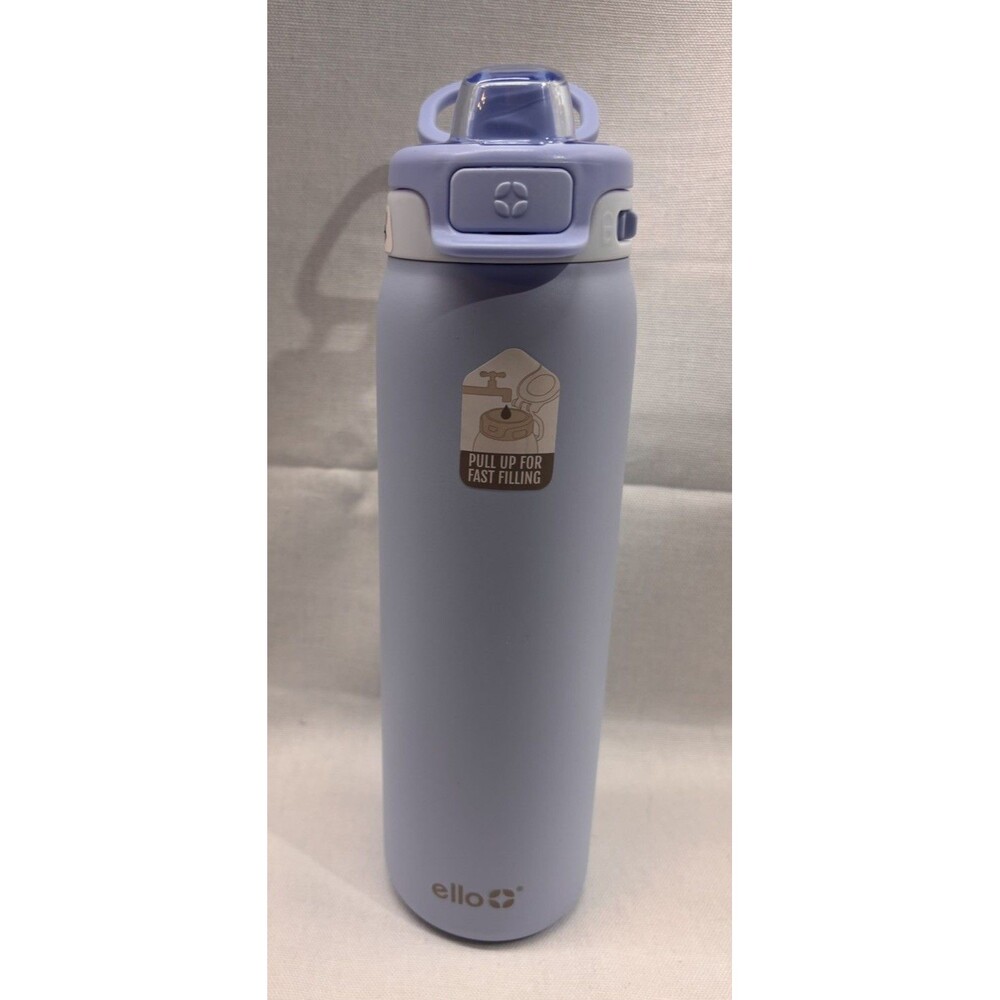 Ello 22oz Water Bottle Flip Lid BPA Free Lavender Purple Leak Proof Bottle